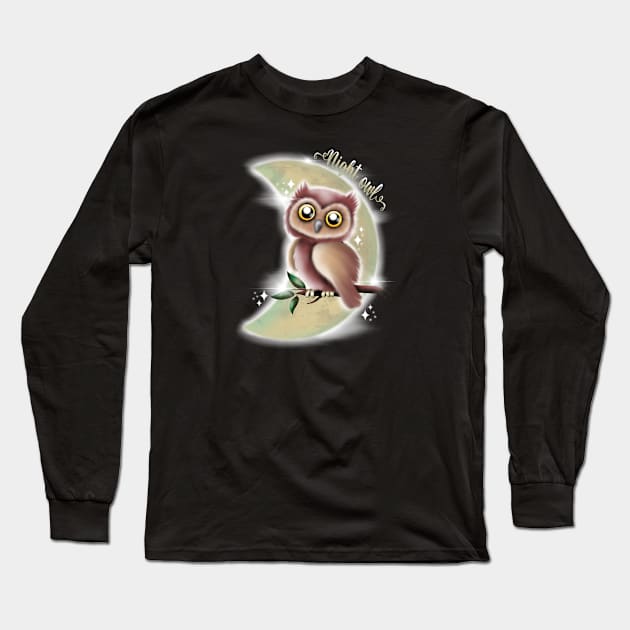 Night owl Long Sleeve T-Shirt by Manxcraft